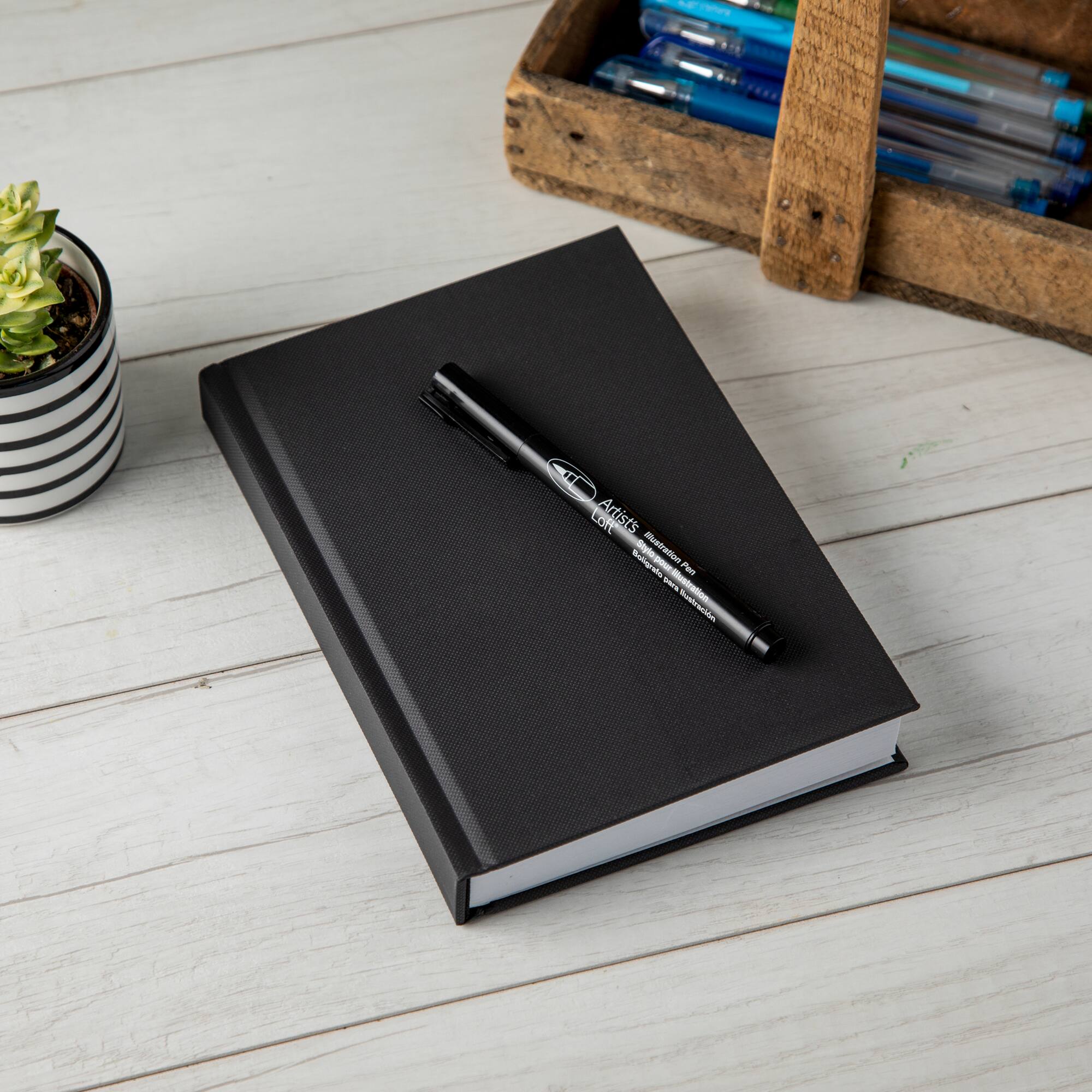 6 Pack: 5.5" x 8" Black Sketchbook by Artist's Loft™